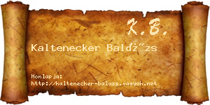 Kaltenecker Balázs névjegykártya