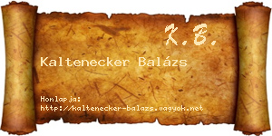 Kaltenecker Balázs névjegykártya